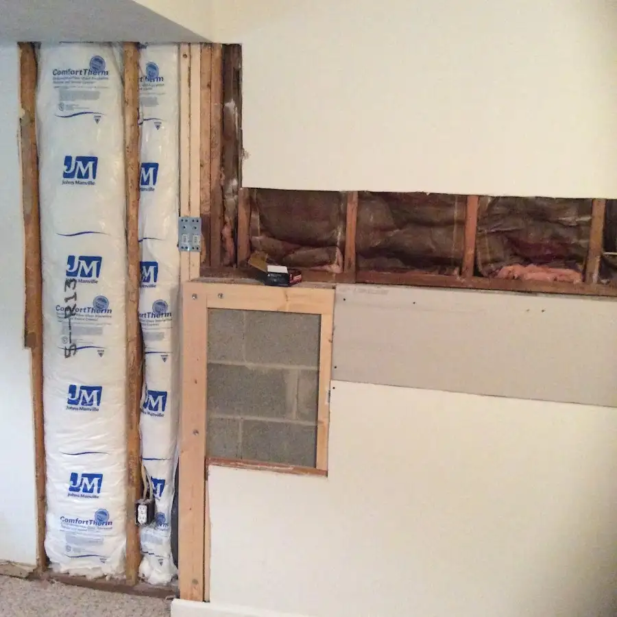 Wall insulation replacement during Basement Flood Cleanup in Lincoln City